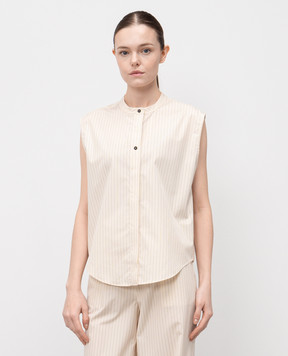 Lou Lou Studio HALE beige striped sleeveless shirt HALESTRIPES