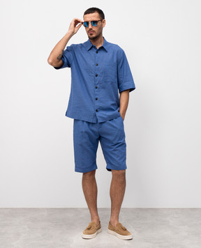 Cashmere&Whiskey Blue shirt with linen 0335900264