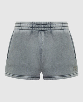 Alexander Wang Gray shorts with textured logo 4CC3224349
