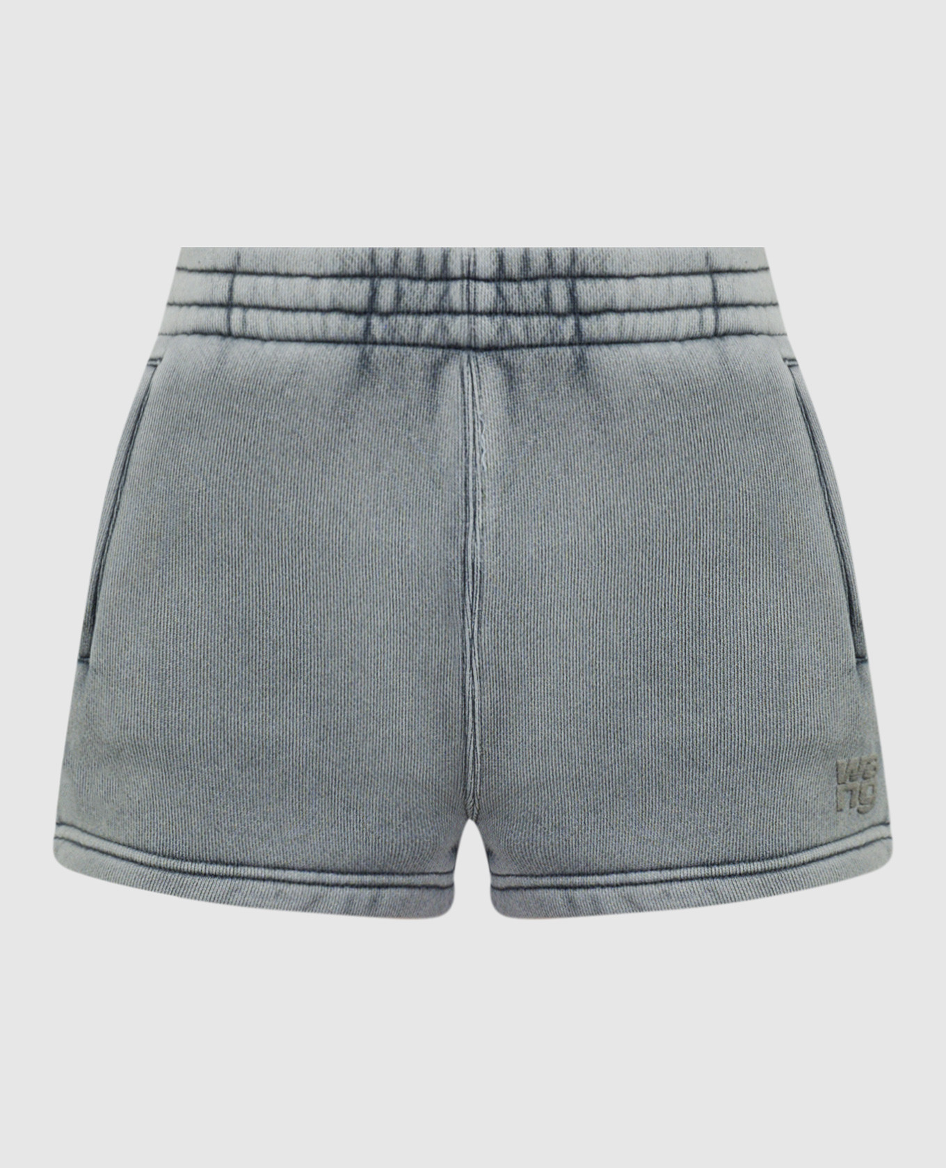 Gray shorts with textured logo alexander wang