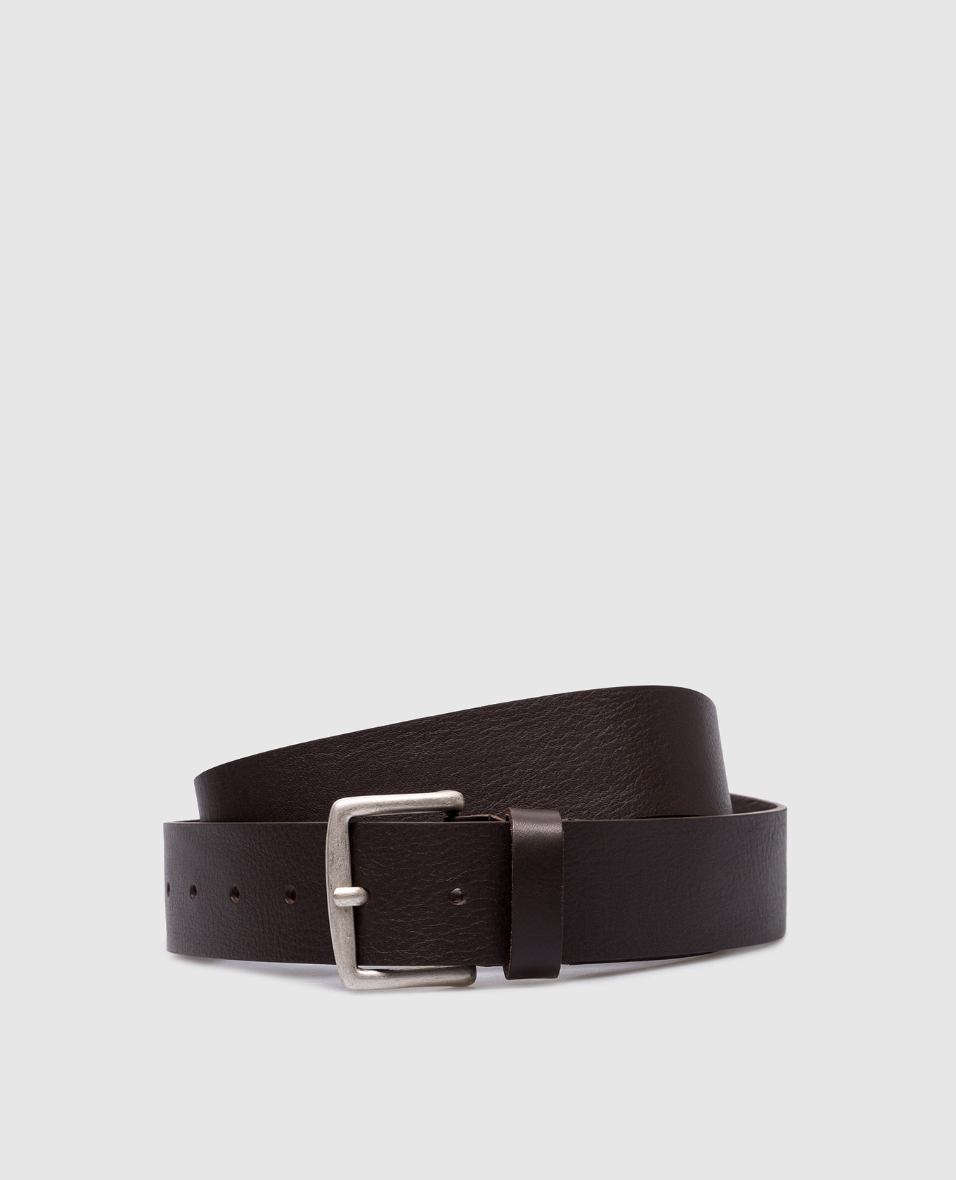 

Brown leather belt Solotre, Коричневый