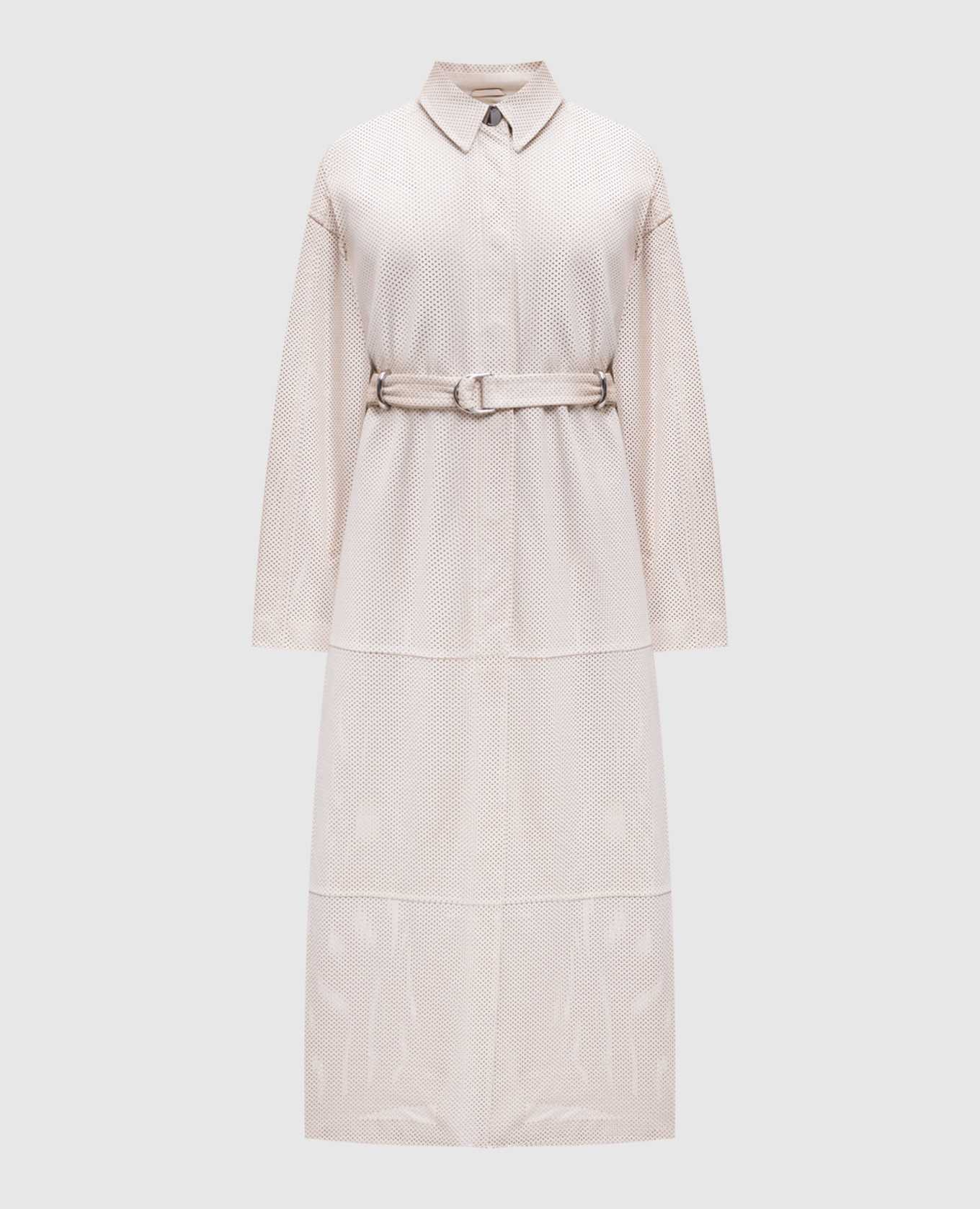 Beige perforated leather raincoat ANTIOPE Max Mara Sportmax