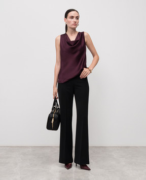 Twinset Black flared pants with logo 252TF2013