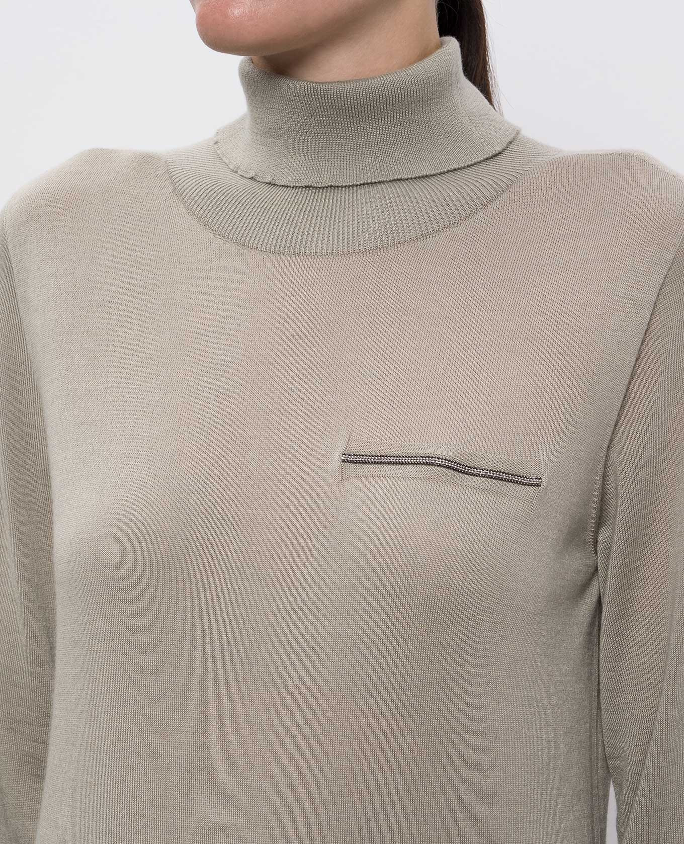 

Green cashmere and silk turtleneck with monil chain Peserico