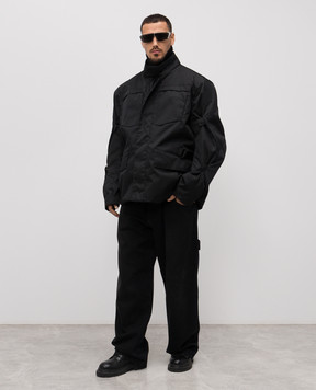 Vetements Set of black jacket with embroidered emblem and quilted jacket UH76OJ750B