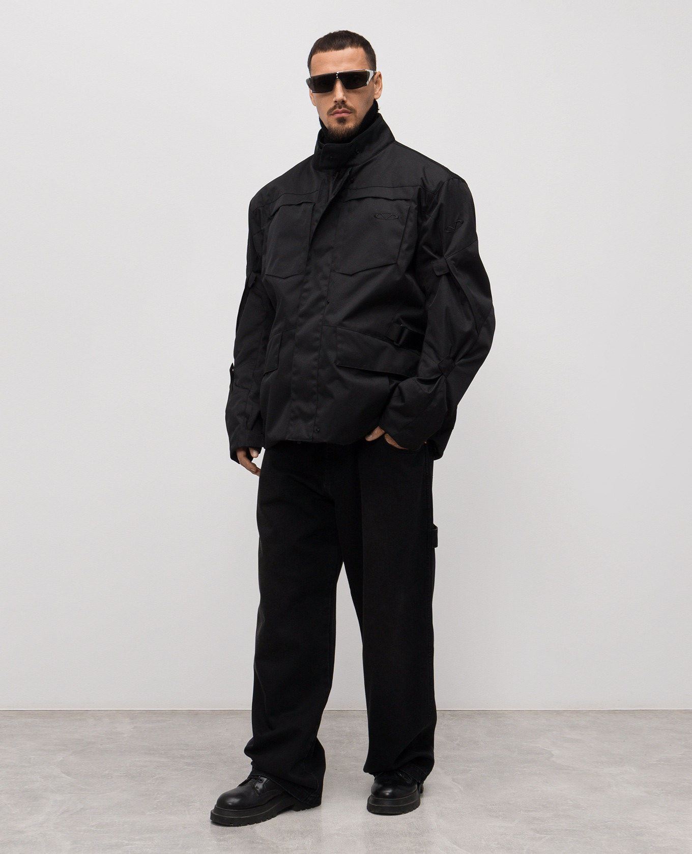 Set of black jacket with embroidered emblem and quilted jacket Vetements 2