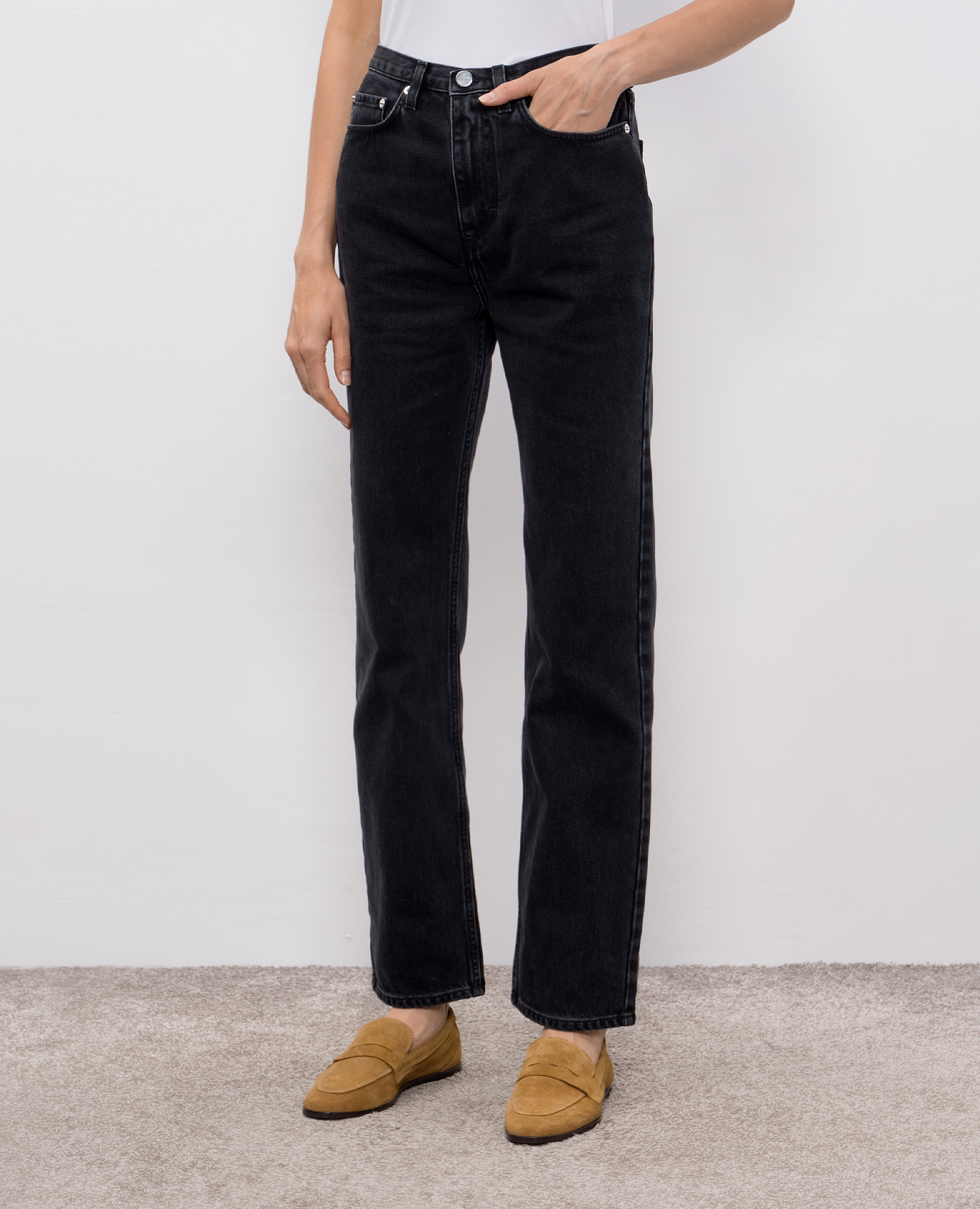 

JUDE gray jeans with logo patch Loulou de Saison, Grey