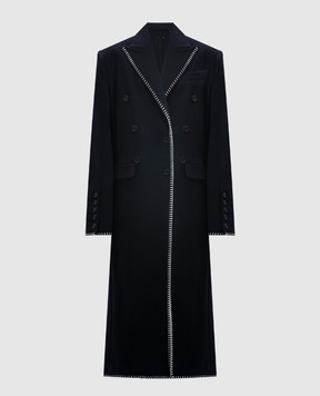 Rokh Blue coat with wool R8CA243