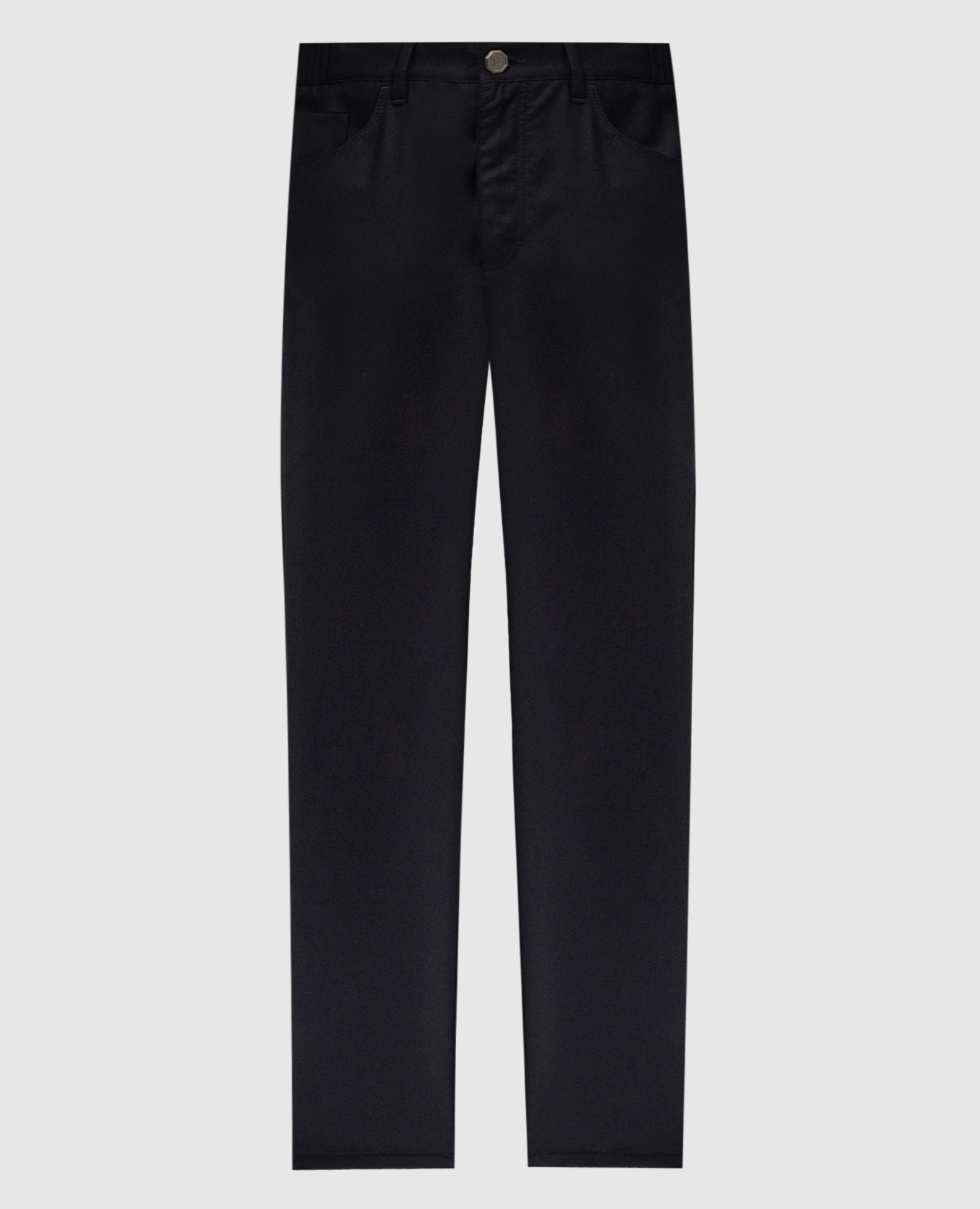 

Blue wool trousers with logo embroidery Stefano Ricci