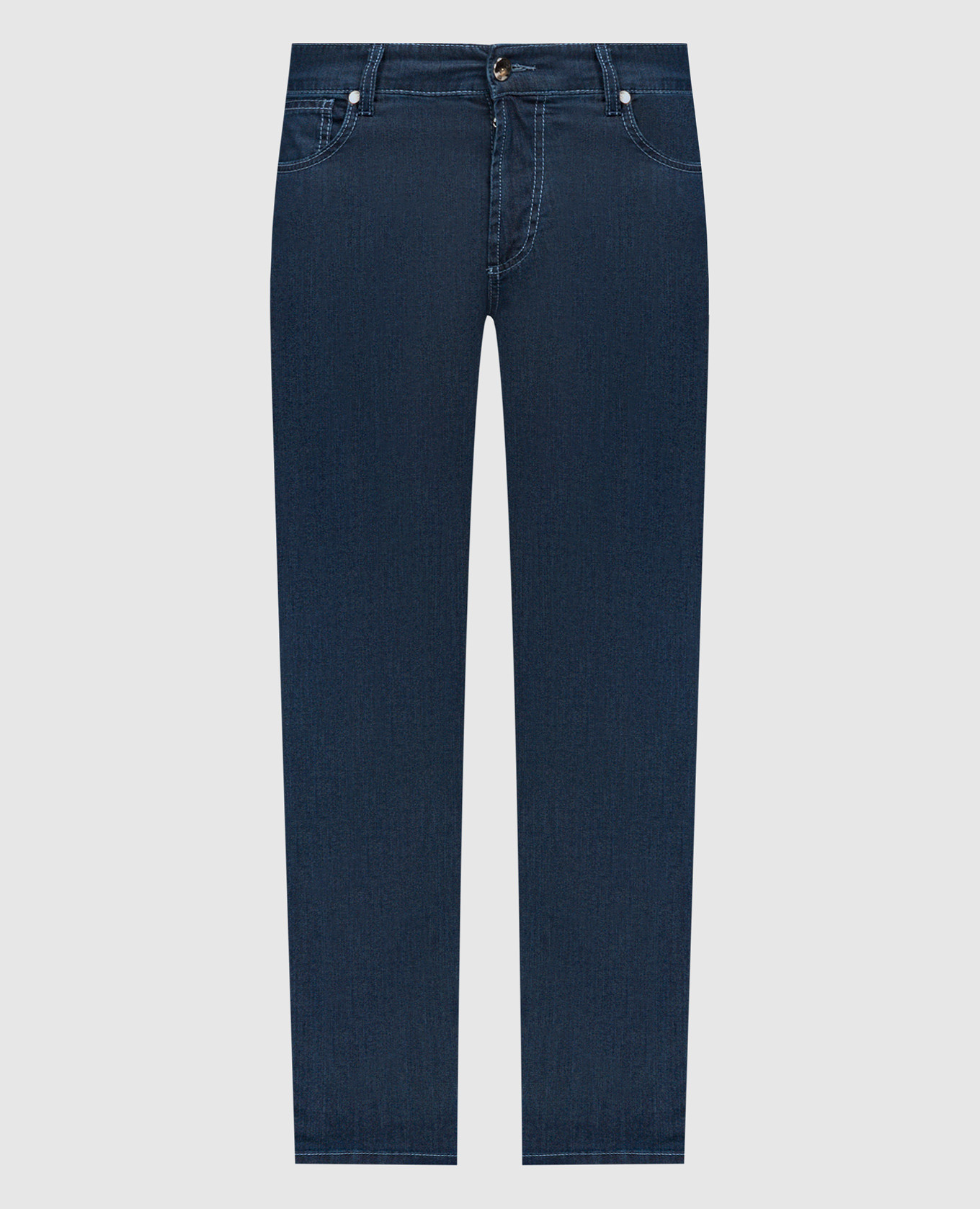 

Blue jeans with logo patch Enrico Mandelli