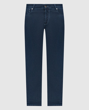 Enrico Mandelli Blue jeans with logo patch 0MIAMI5337