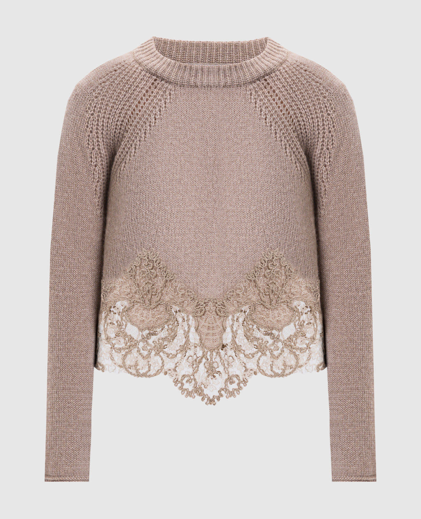 

Beige cashmere sweater with lace Ermanno Scervino