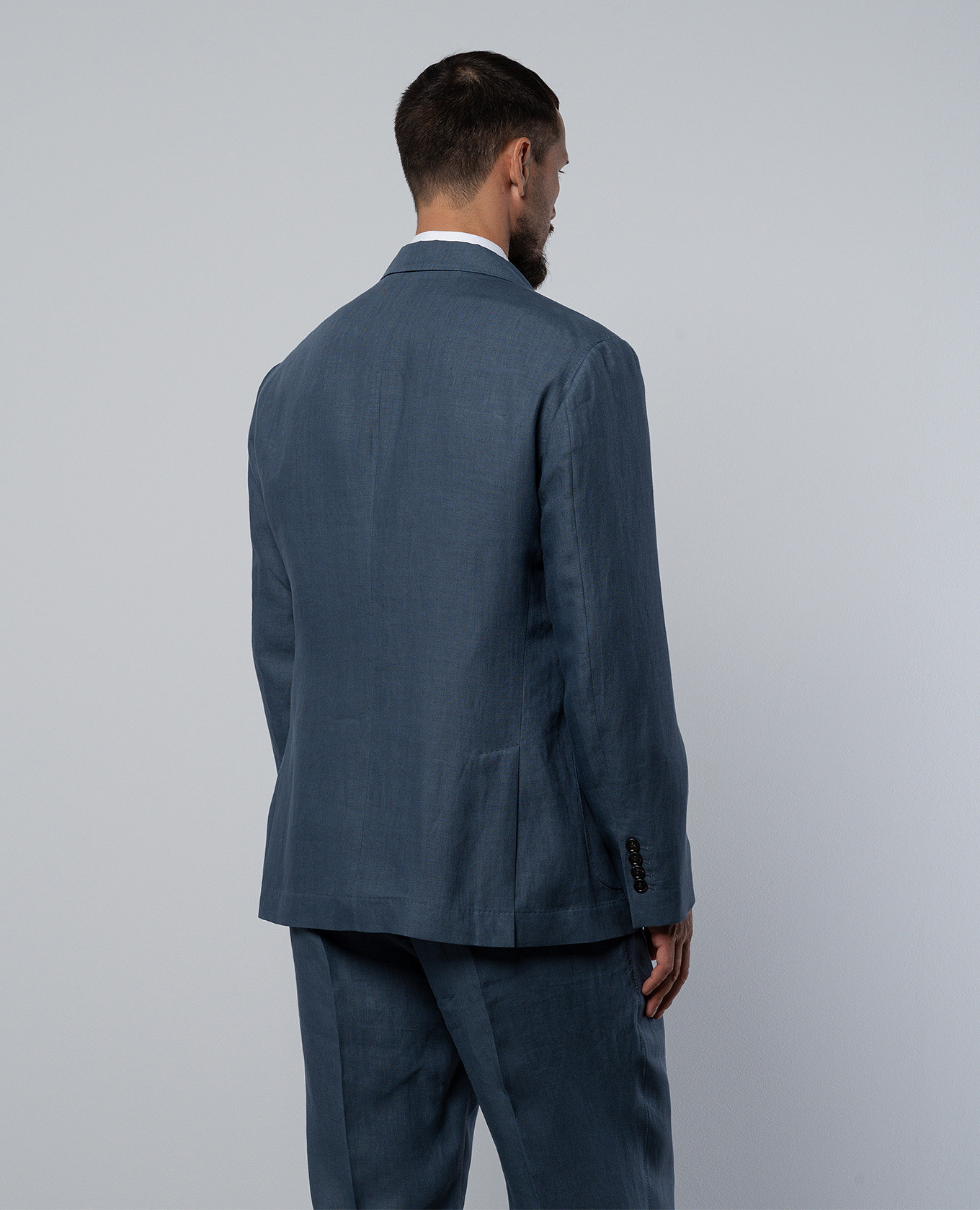 Blue linen blazer Brunello Cucinelli 4