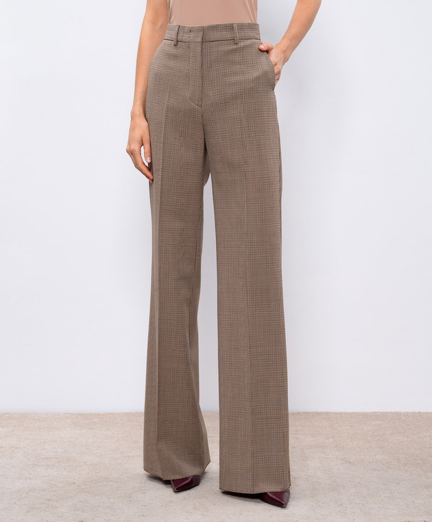 パンツ SPORTMAX BROWN WOOL TESO PANTS Max Mara Sportmax - MTESO brown pants with patterned wool