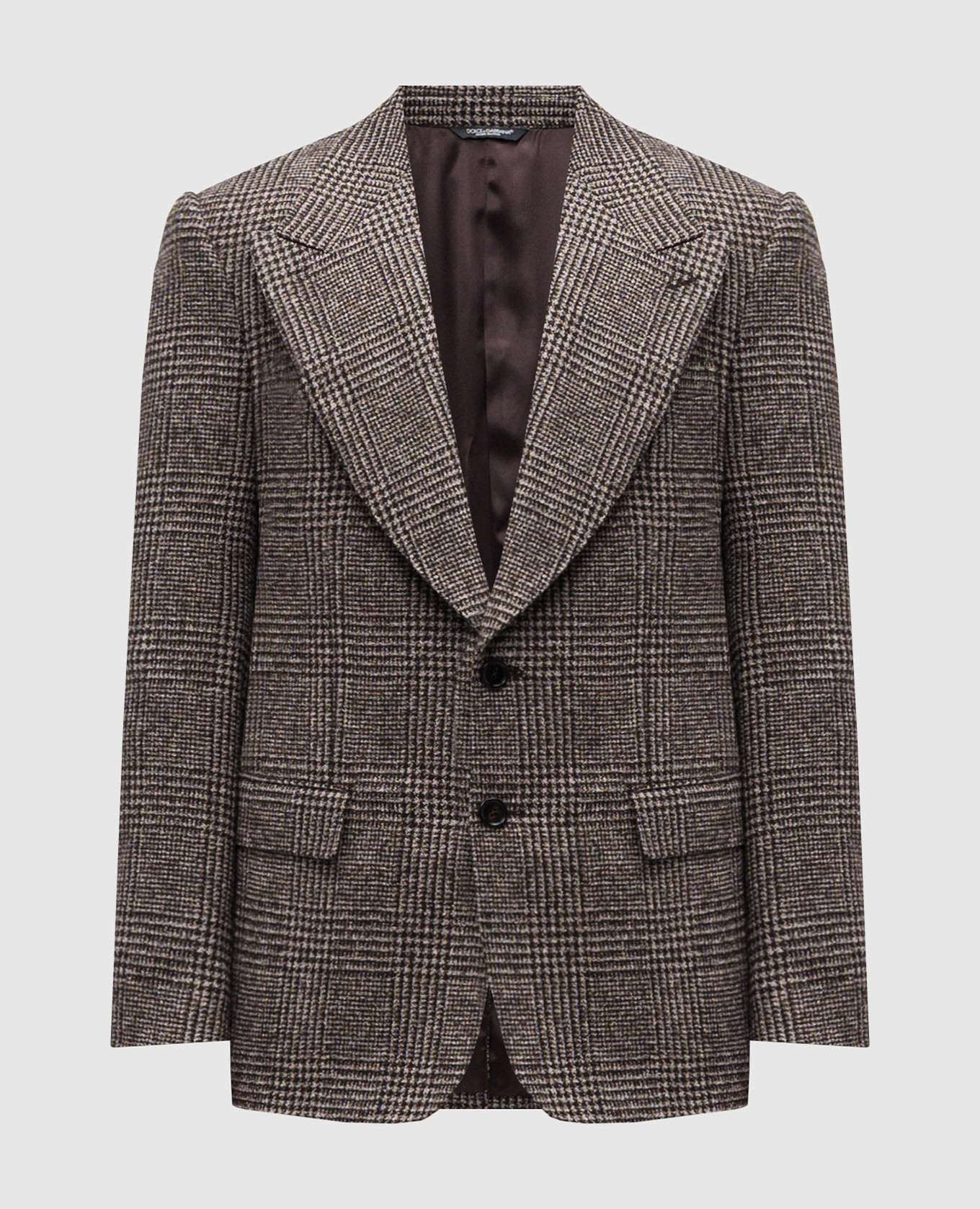 Brown checked alpaca jacket Dolce&Gabbana
