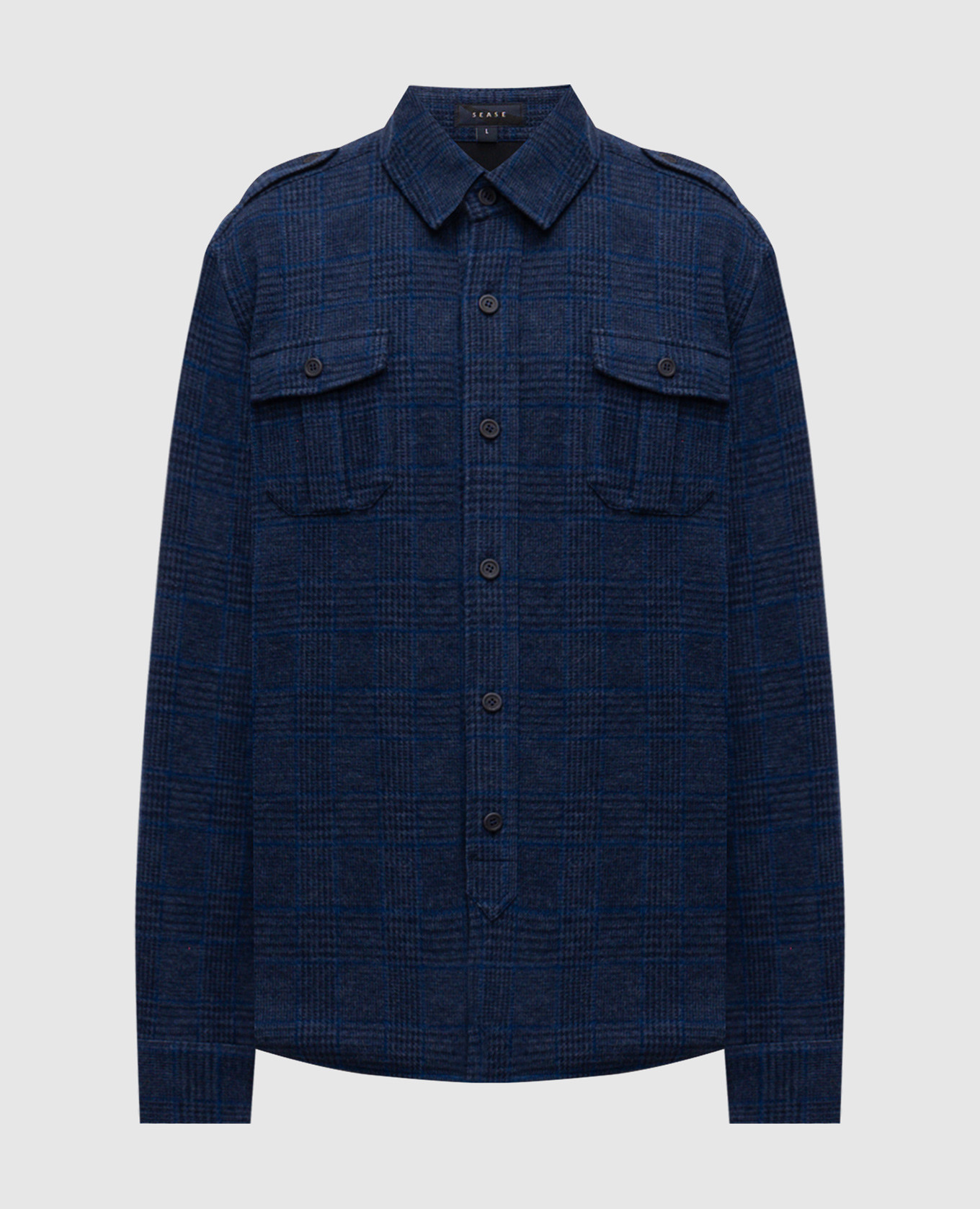 Blue wool shirt with a pattern Sease