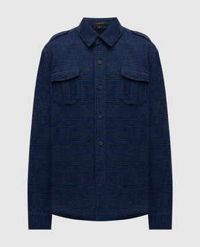 Sease Blue wool shirt with a pattern WP033TJ151