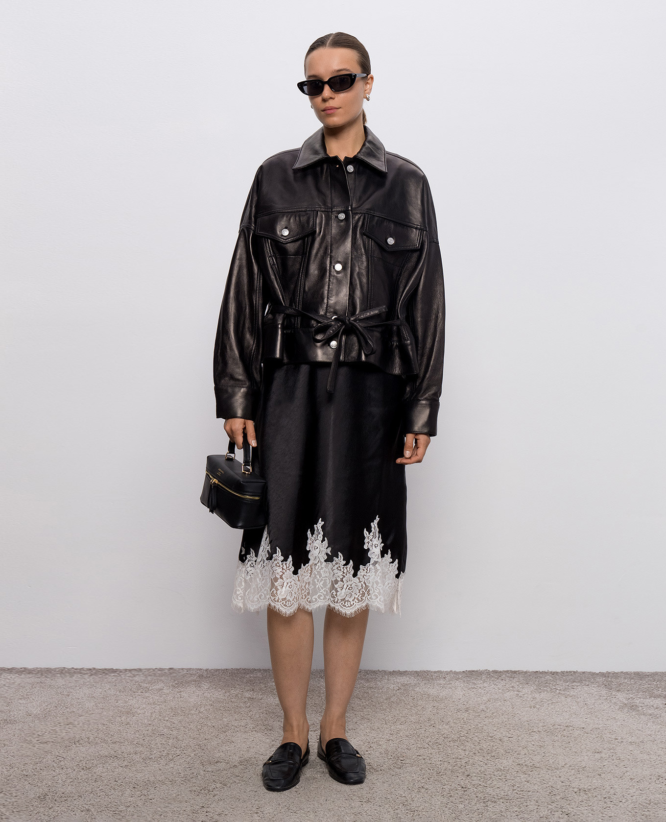

Black leather jacket with logo patch 3.1 Phillip Lim