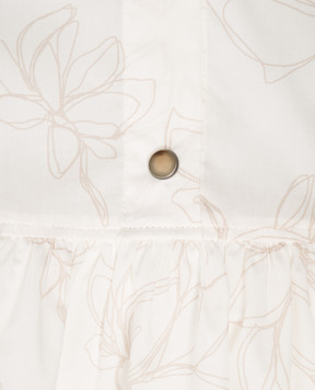 Brunello Cucinelli Children's white dress with frills in a print BL934A023C