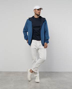 Dolce&Gabbana Blue two-sided windbreaker with logo print G9AHBTFUMQ7