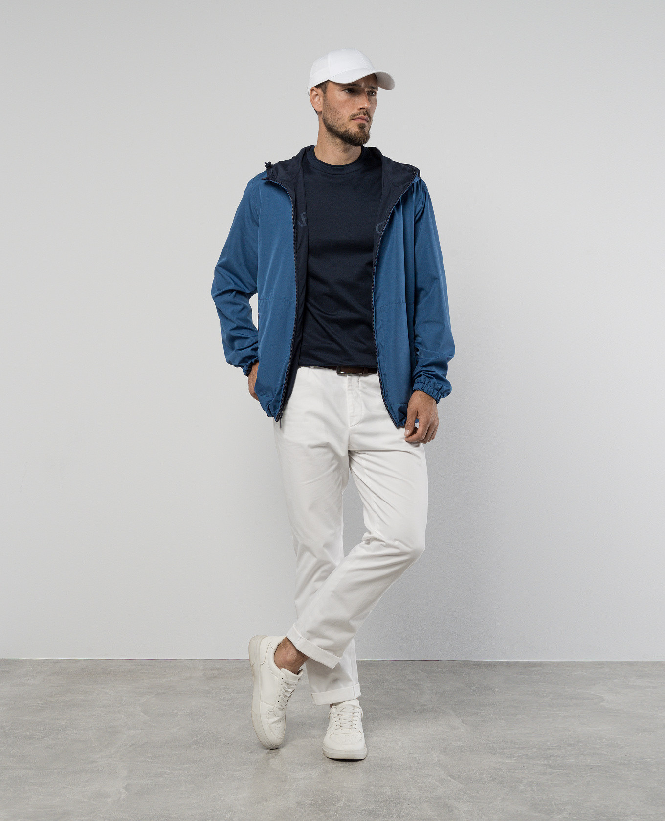 

Blue two-sided windbreaker with logo print Dolce&Gabbana