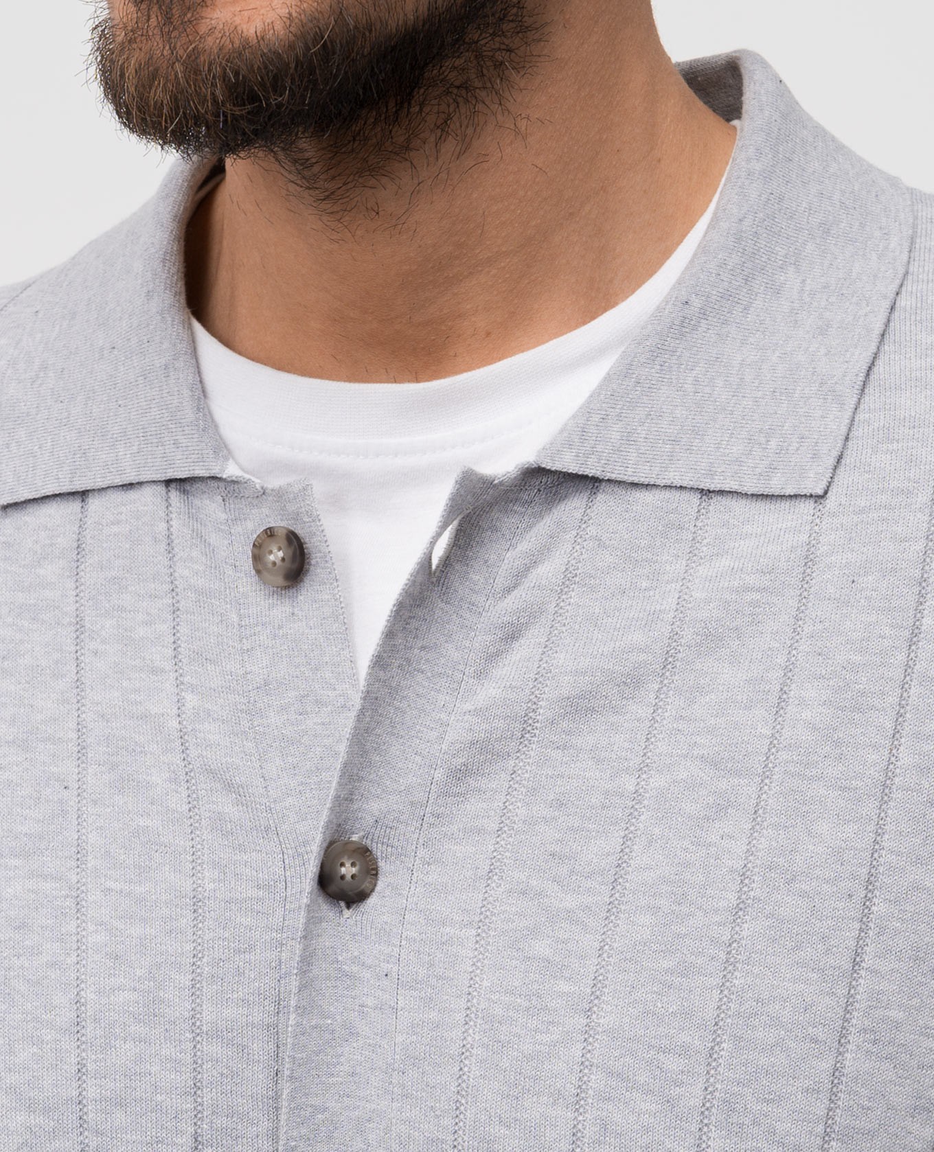 

Grey melange cardigan with short sleeves Peserico