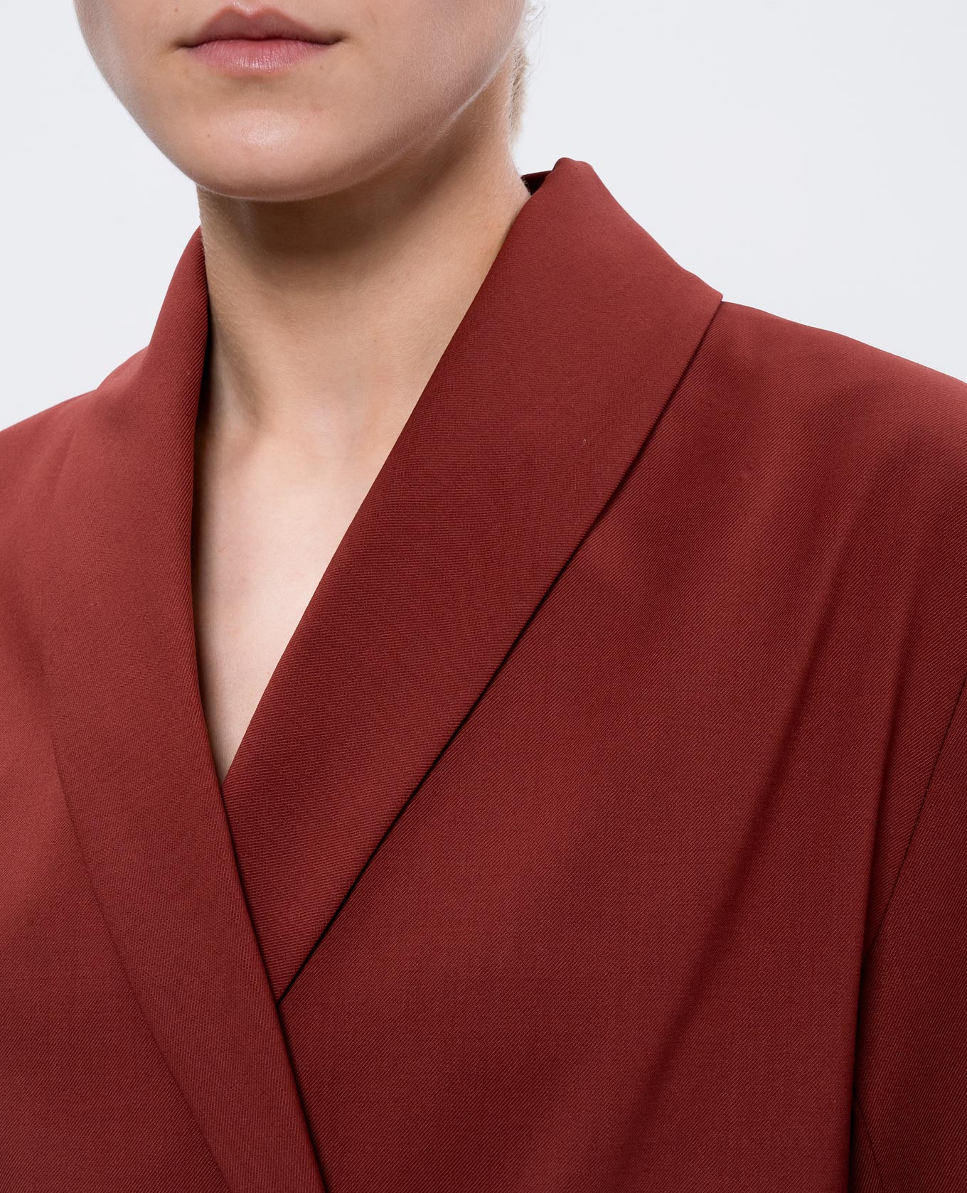 

Burgundy double-breasted jacket SANCIA made of wool Lou Lou Studio
