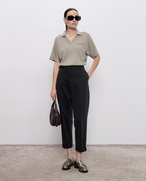 Peserico Gray pants with lapels P04680T302487