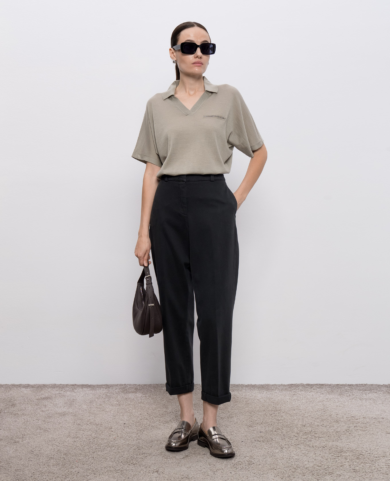 

Gray pants with lapels Peserico, Grey