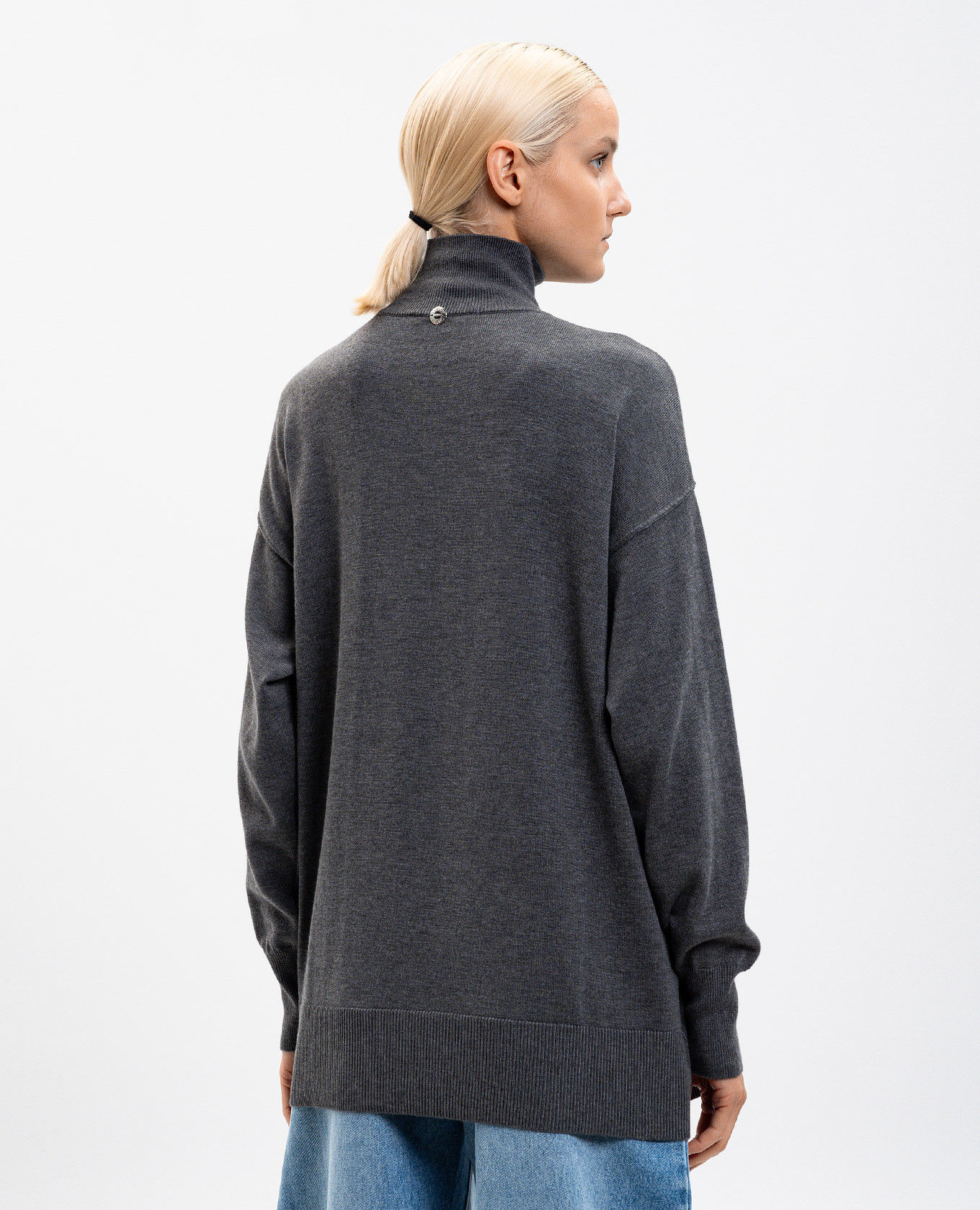 

Gray sweater with slits Twinset, Grey