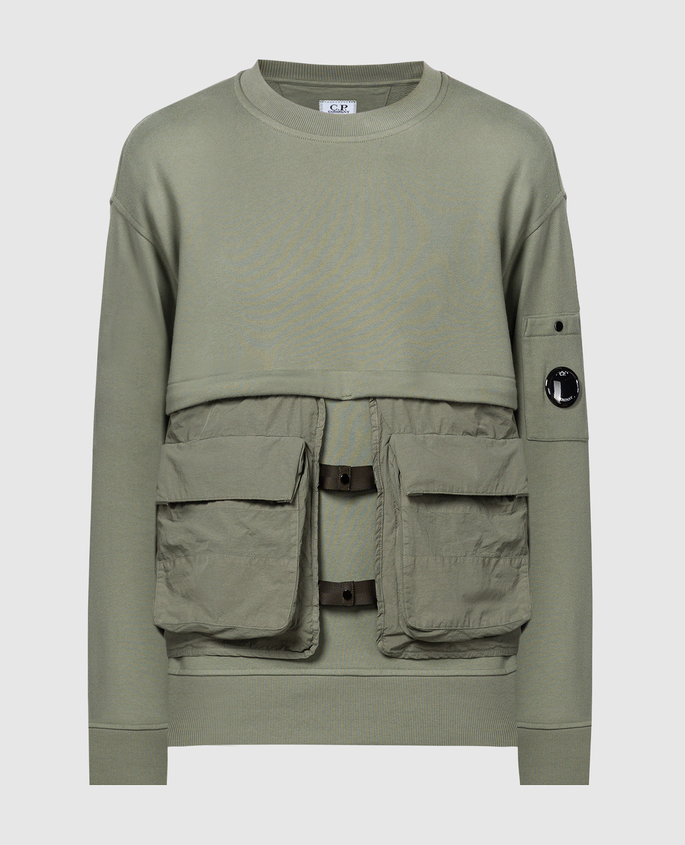 

Khaki sweatshirt with double construction C.P. Company
