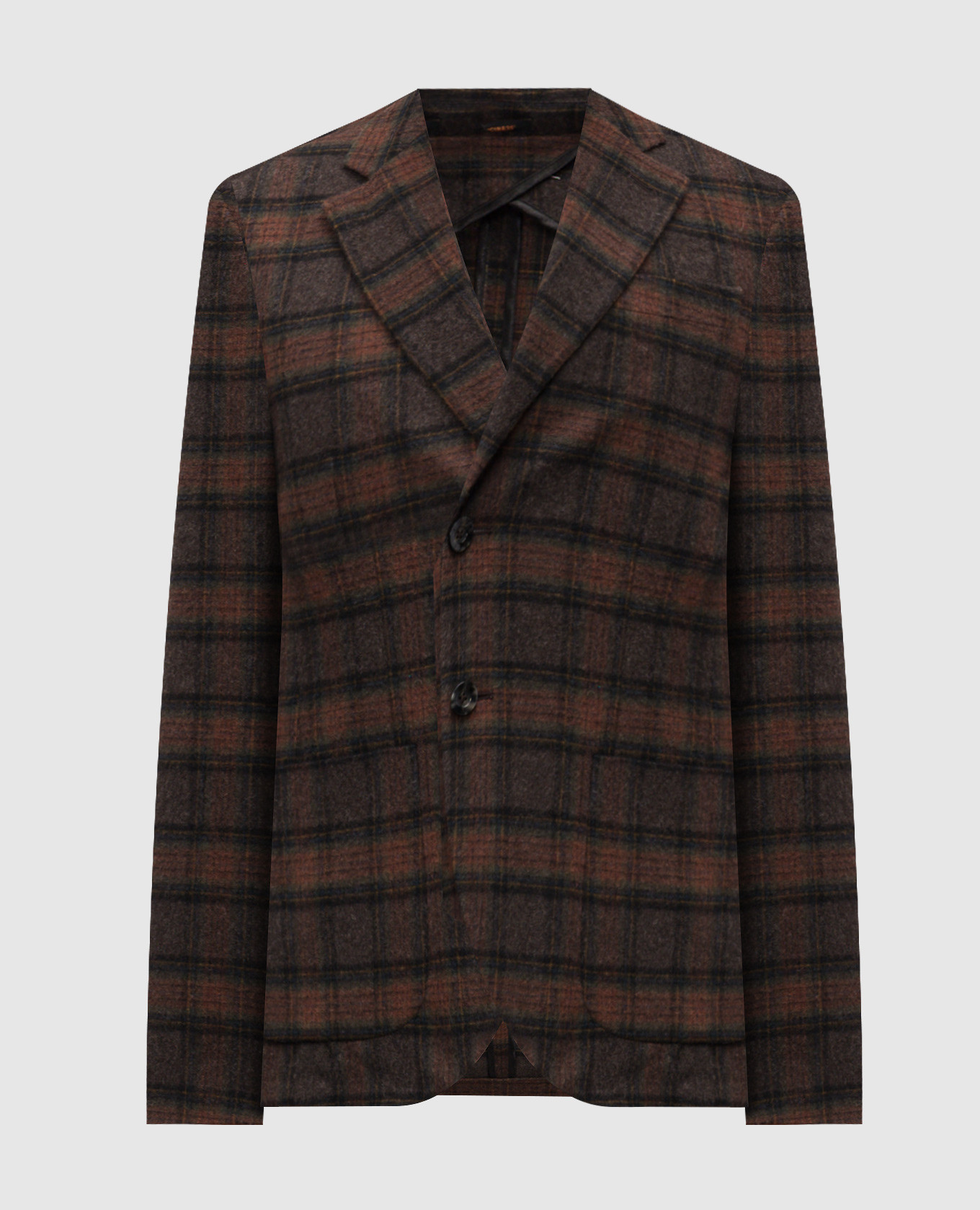 Brown checked wool blazer Officina 36
