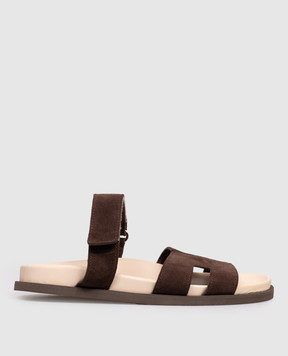 Babe Pay Pls Brown suede flip-flops 276001ZA
