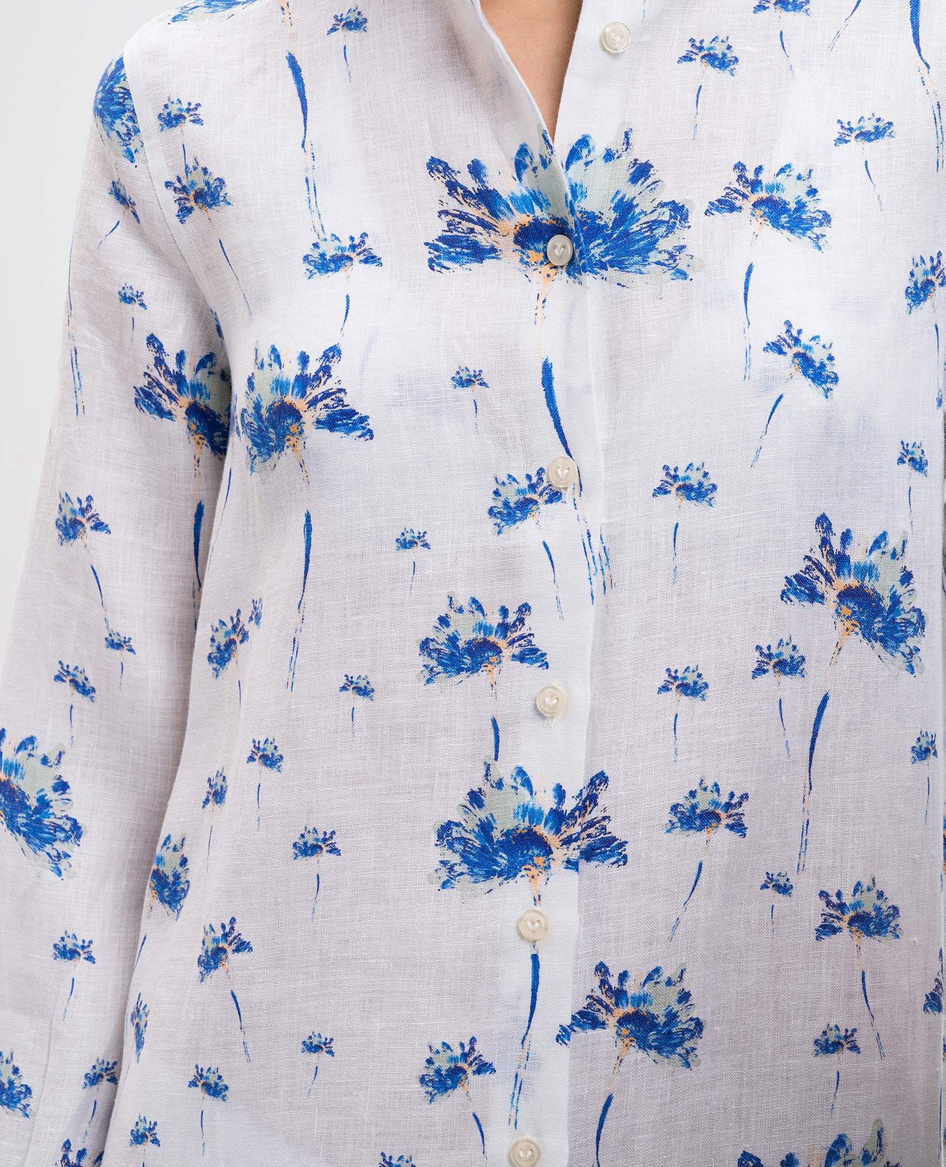 

Herbier white shirt dress made of linen in a floral print Vilebrequin