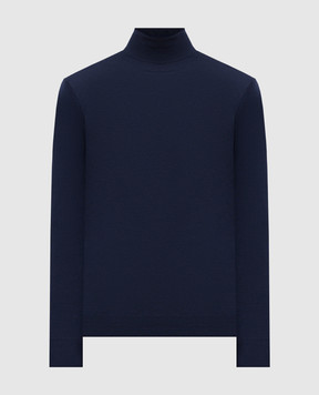 Brunello Cucinelli Blue wool and cashmere golf M2400103