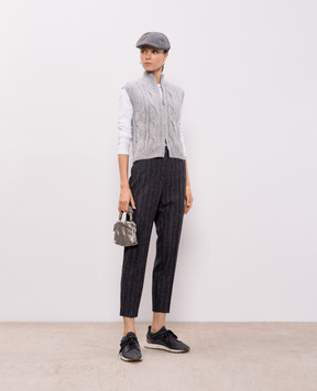 Peserico Brown pants with striped wool A0471806458