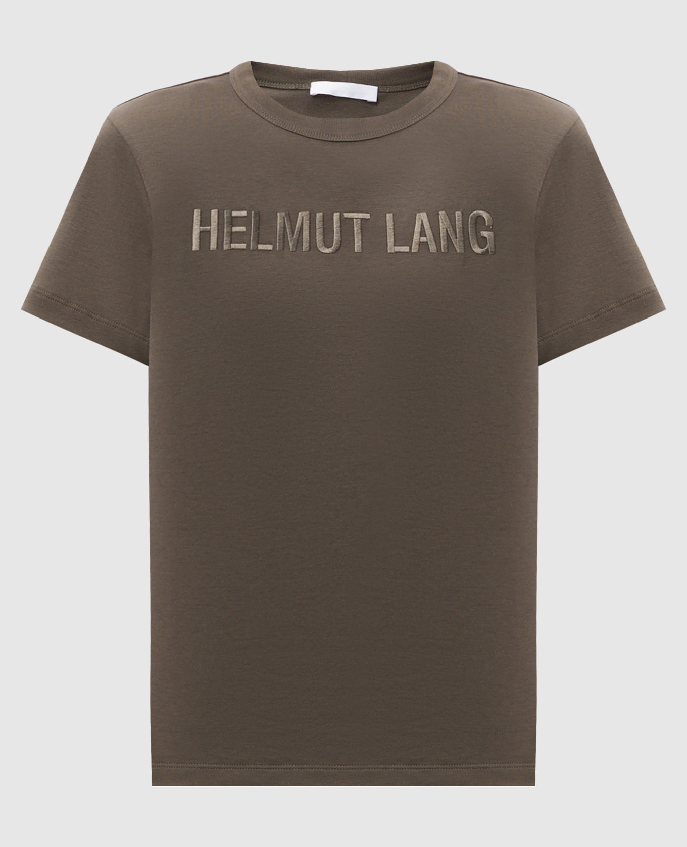 Khaki t-shirt with logo embroidery helmut lang