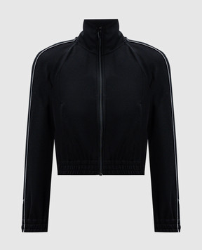 Alexander Wang Black cropped sports jacket with contrasting ribbon 4CC3242091