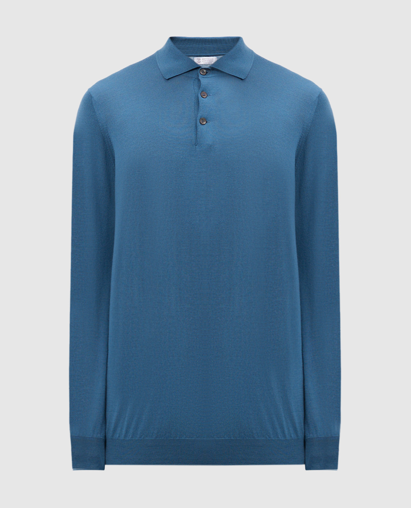 

Blue wool and cashmere polo shirt Brunello Cucinelli