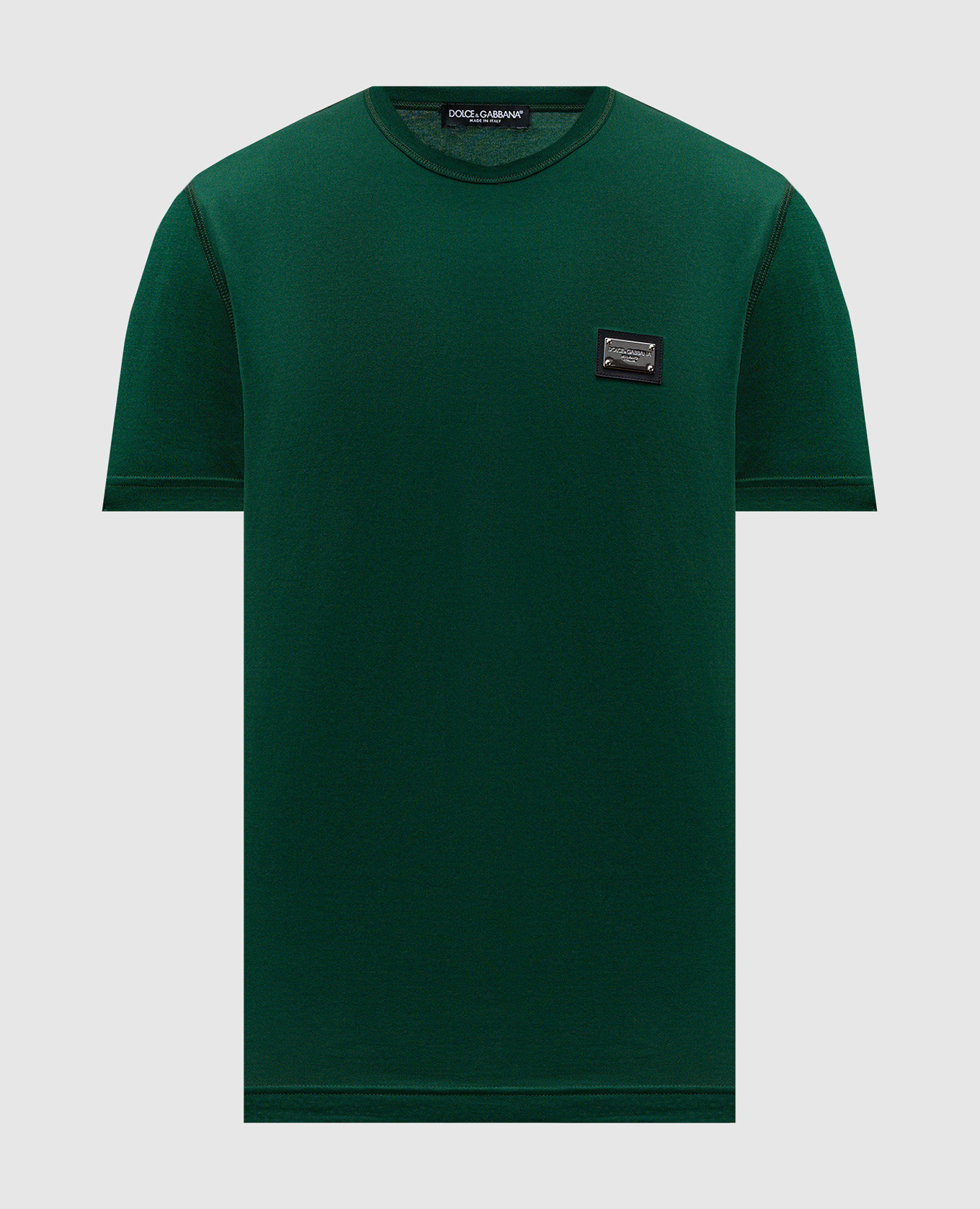 Green T-shirt with logo engraving Dolce&Gabbana