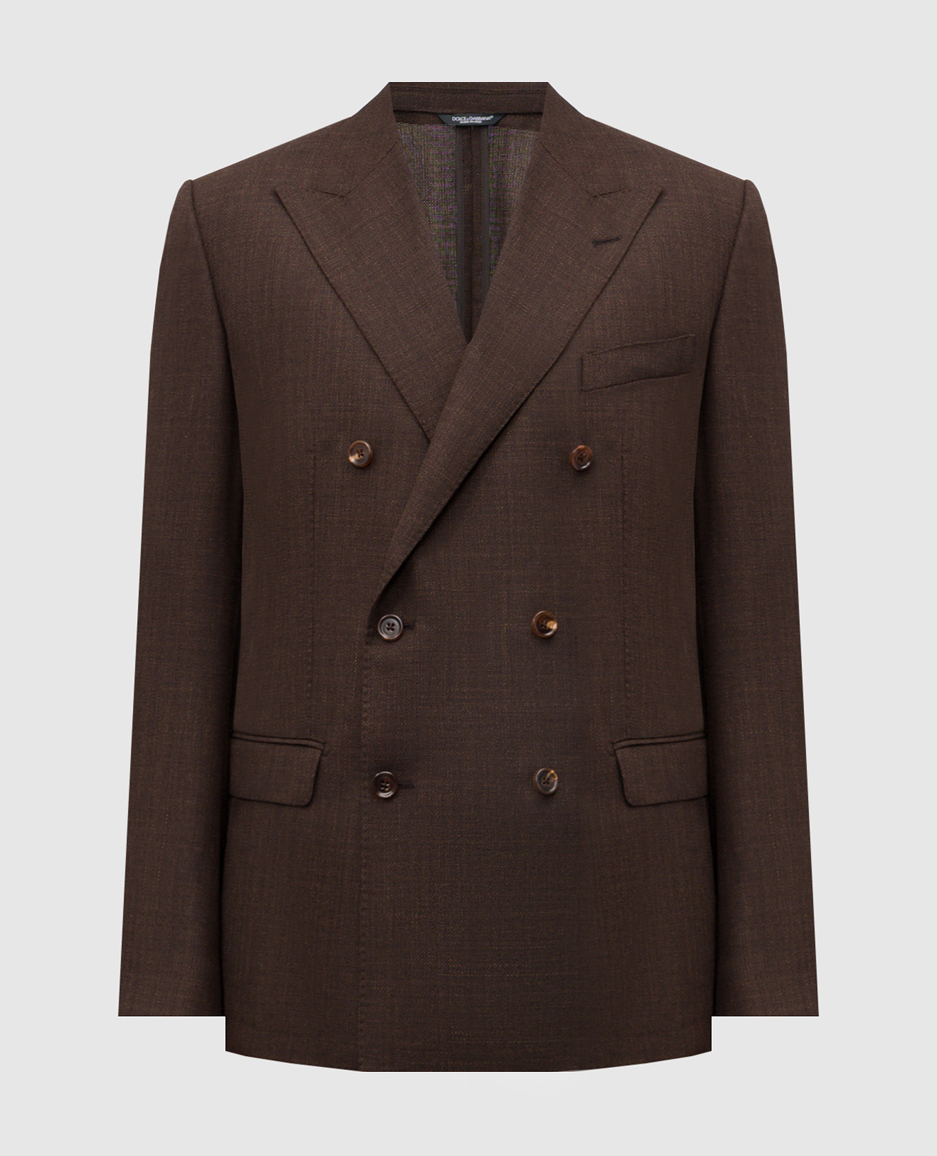 Taormina brown double-breasted wool jacket Dolce&Gabbana