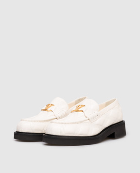 Valentino White leather loafers with VLogo emblem 7W2S0MC8FGZ