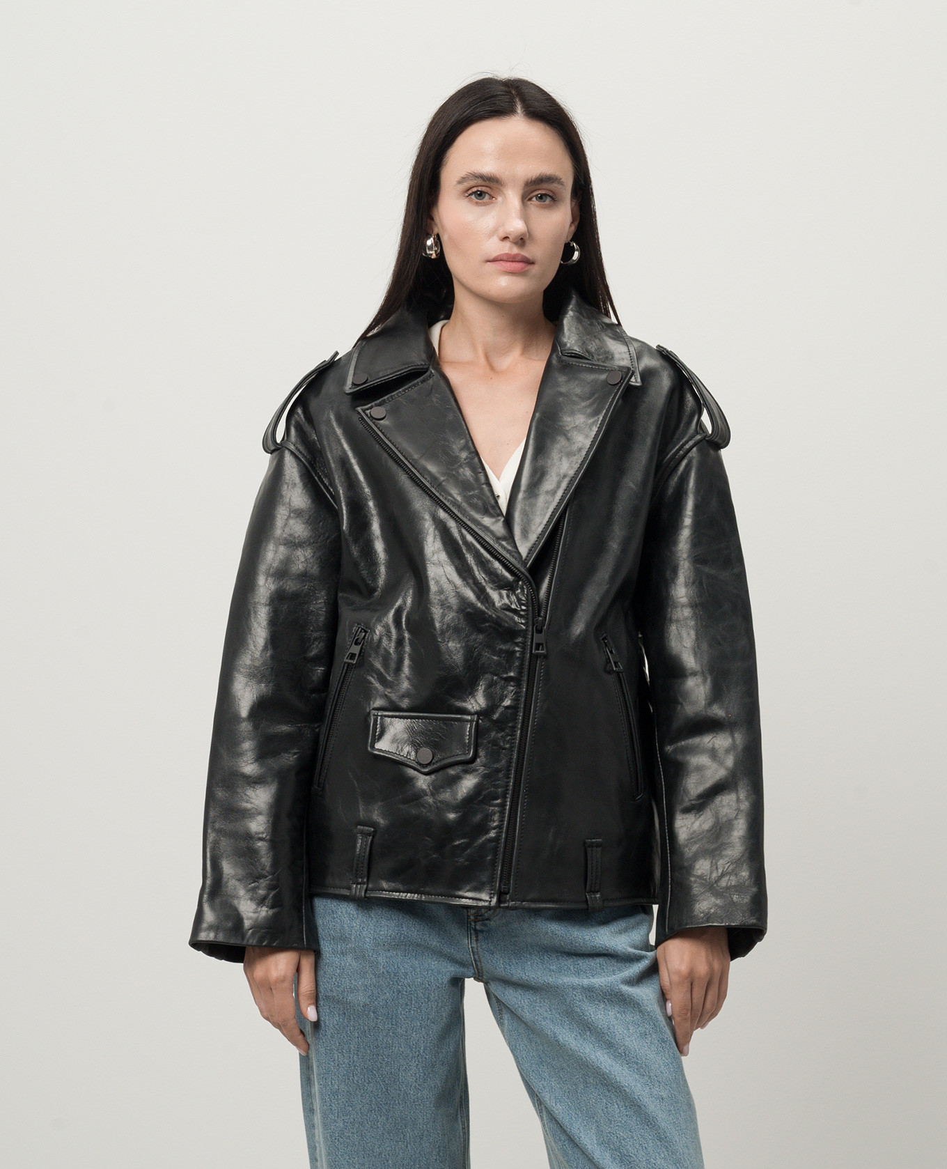 

Black leather jacket Babe Pay Pls