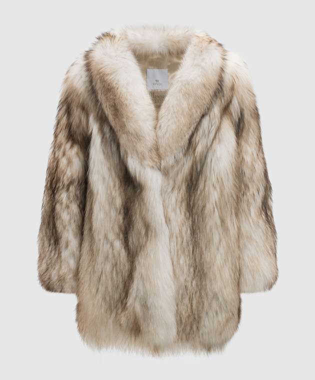Rindi - Beige fur coat made of fox fur 059VO024 - shop with