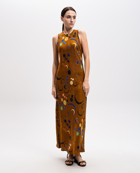 Asceno Valencia printed silk midi dress in brown D020F04C436