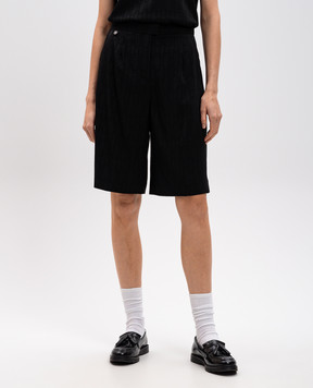 Agnona Black shorts with silk T80702XJ5008