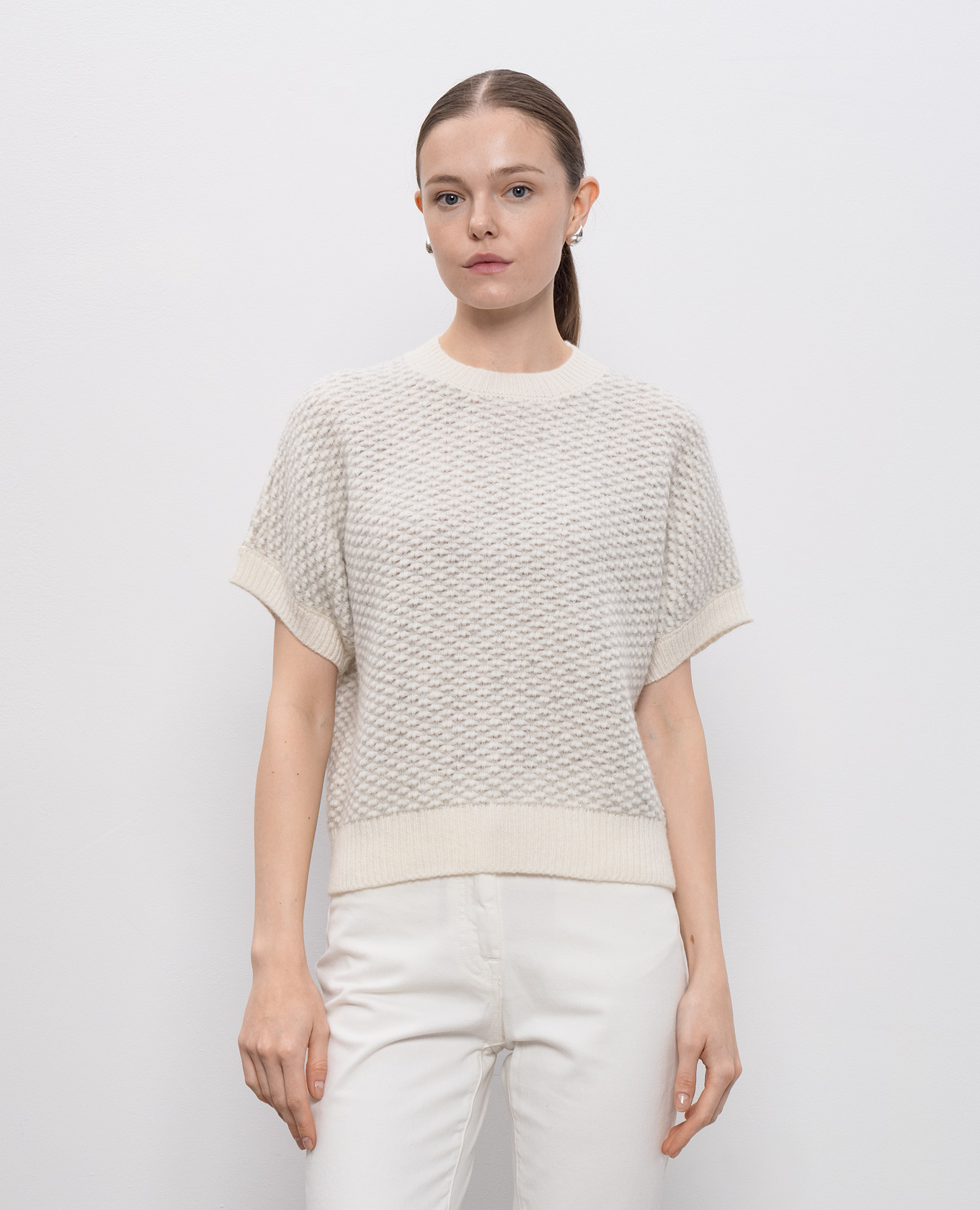 Beige alpaca wool sweater with lurex Peserico 3