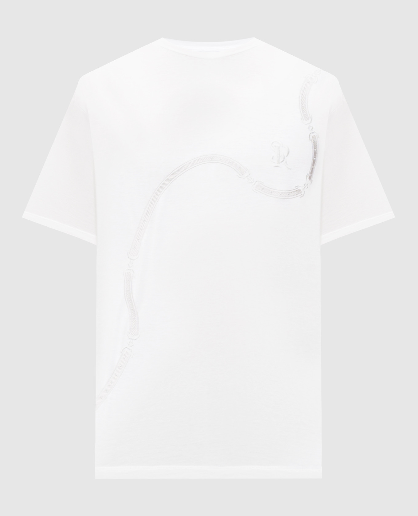

White T-shirt with logo embroidery Stefano Ricci