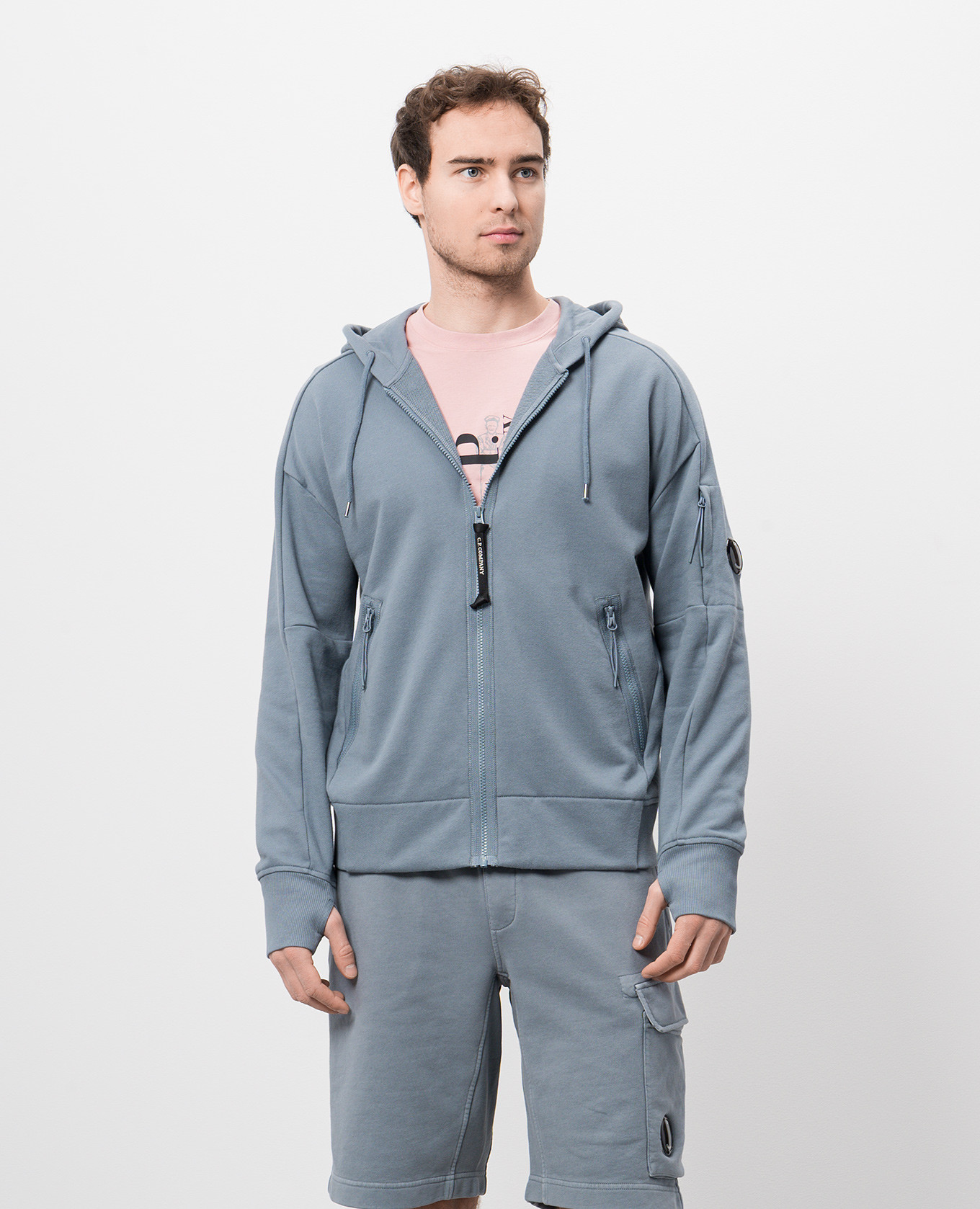 

Blue sports jacket with logo patch C.P. Company