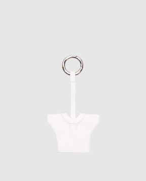 Maison Margiela MM6 White leather t-shirt keychain SA6UA0006P8335